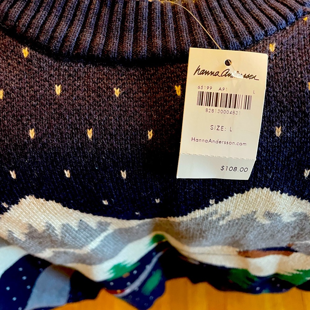 Hanna andersson tannenbaum sweater size L NWT